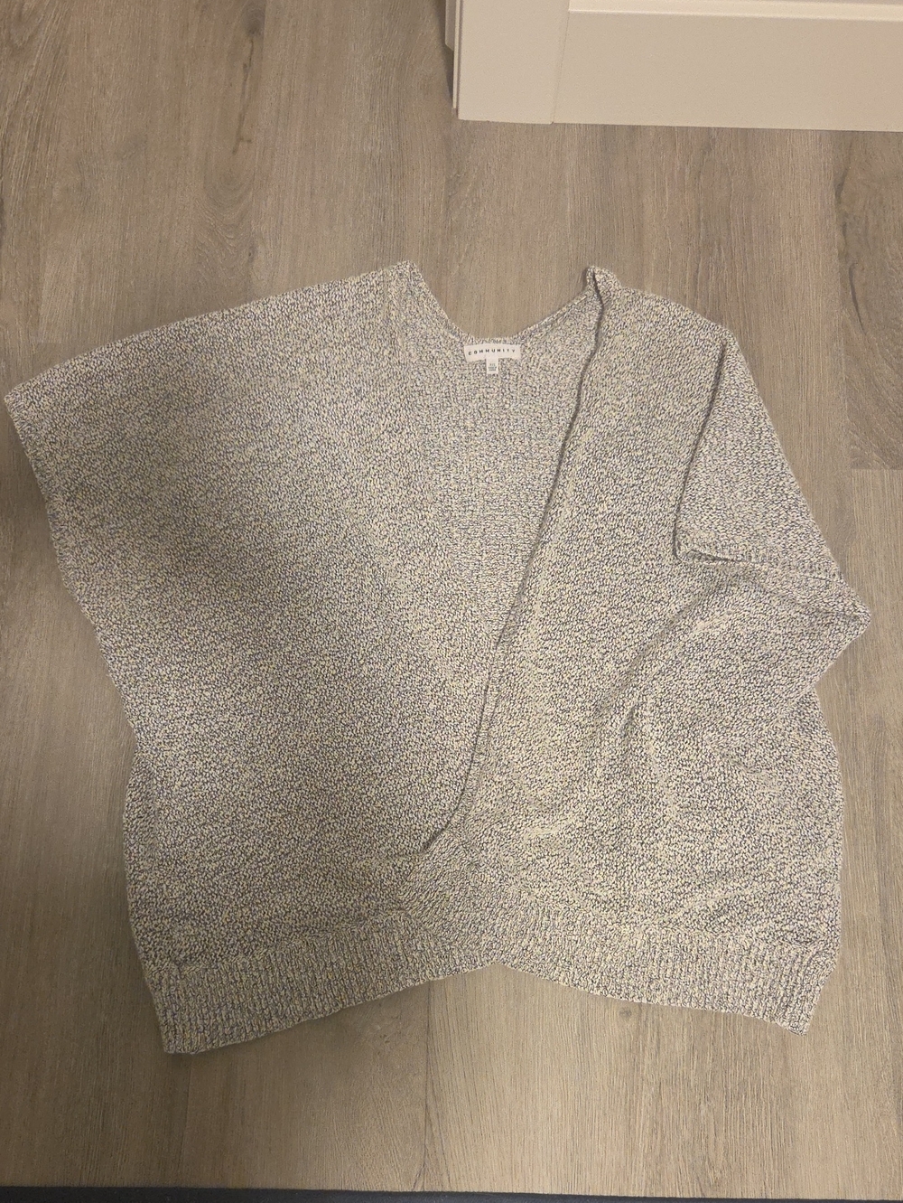 Women's Open-Front Light Gray Knit Cardigan Sweater